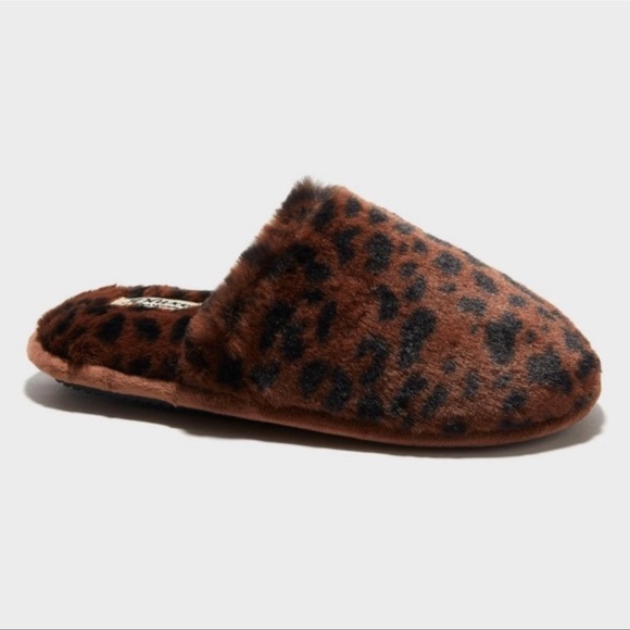 Dluxe by dearfoams brown leopard print slippers size 7-8 - Picture 7 of 10